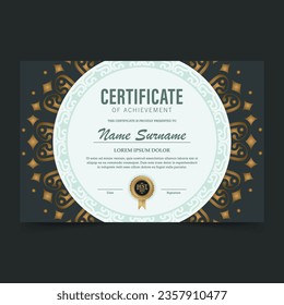 Luxury black and gold certificate with gold frame color