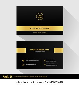 Luxury black and gold color. Minimalist business card template. vol. 1