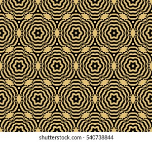 luxury black and gold color seamless floral decorative pattern. Vector illustration. For invitation, template, wallpaper