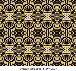 luxury black and gold color seamless floral decorative pattern. Vector illustration. For invitation, template, wallpaper