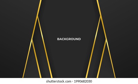 Luxury Black and Gold Line Background, Geometric Concept with Modern Style For Element, Wallpaper, Banner, Web, Page Layout, and etc. eps 10 Editable