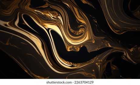 Luxury Black and Gold Marble texture background vector. Panoramic Marbling texture design