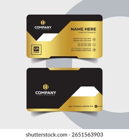 Luxury Black and Gold Minimalist Business Card Template