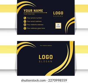 luxury Black gold modern business card templates company and personal. Vector illustration. simple modern luxury elegant abstract black background. corporate design	