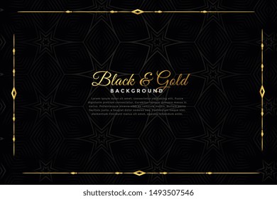 luxury black and gold ornamental background