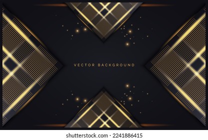 luxury black and gold rectangle background design