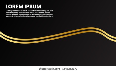 luxury black and gold simple background vector illustration with text suitable for banner or wallpaper