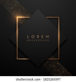 Luxury Black And Gold Square Background