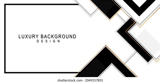 luxury black gold and white rectangle design background