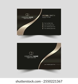 luxury black and golden business card design template 