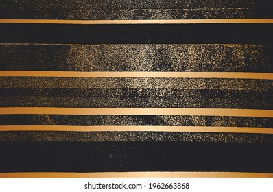 Luxury black golden metal gradient background with distressed fabric, textile texture. Vector illustration