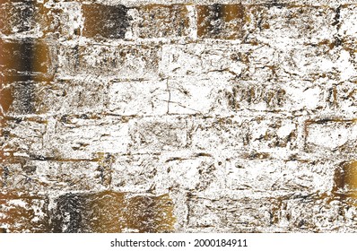 Luxury black, golden metal gradient background with distressed brick wall texture. Vector illustration