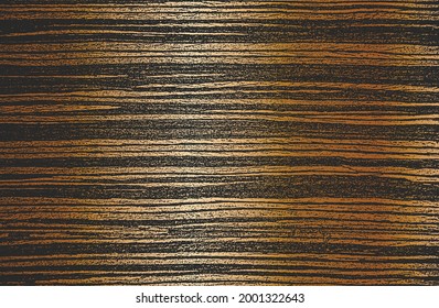 Luxury black, golden metal gradient background with distressed wooden parquet texture. Vector illustration