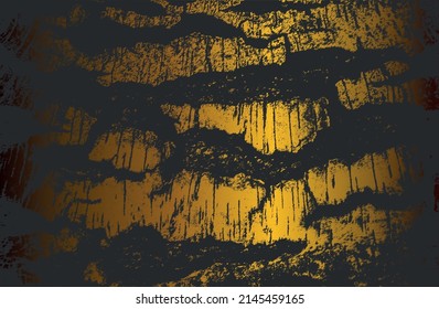 Arrière-plan noir et doré, dégradé, luxueux, avec texture grise en bois. Illustration vectorielle