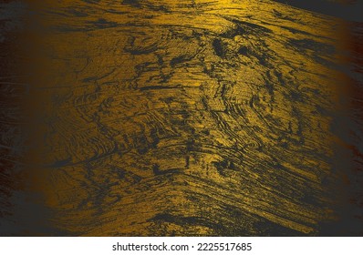 Luxury black golden metal gradient background with distressed wooden parquet texture. Vector illustration