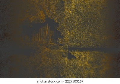 Luxury black golden metal gradient background with distressed metal plate texture. Vector illustration