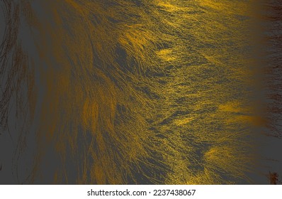 Luxury black golden metal gradient background with distressed natural fur texture. Vector illustration