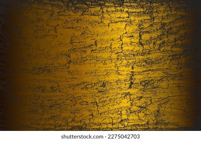 Luxury black golden metal gradient background with distressed wooden parquet texture. Vector illustration