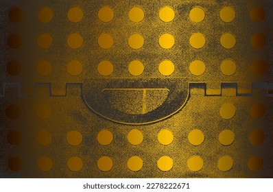 Luxury black golden metal gradient background with distressed mosaic, tile, paving stones texture. Vector illustration