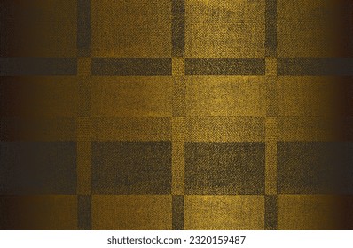 Luxury black golden metal gradient background with distressed fabric, textile texture. Vector illustration