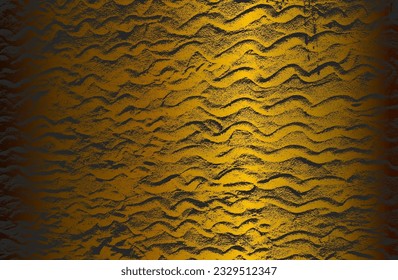 Luxury black golden metal gradient background with distressed cracked concrete texture. Vector illustration