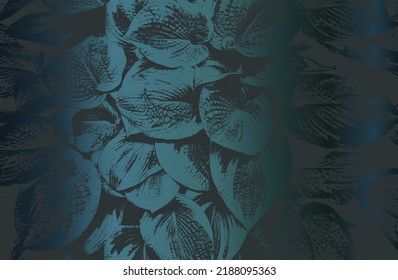 Luxury black green metal gradient background with distressed closeup leaf texture with streaks. Vector illustration