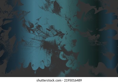 Luxury black green metal gradient background with distressed closeup leaf texture with streaks. Vector illustration