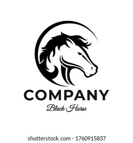 Luxury Black Horse Logo Template