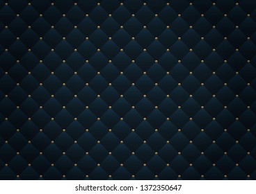 Luxury Black Leather Background With Buttons. Vectror EPS 10