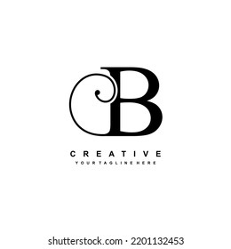 Luxury Black Letter B Logo Design Stock Vector (Royalty Free ...