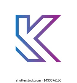 Luxury black letter K  logo design with line style for personal identity and business name