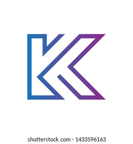 Luxury black letter K logo design with line style for personal identity and business name