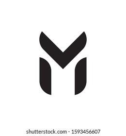 Luxury black letter M logo design with line style for personal identity and business name