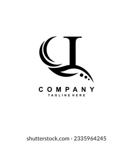 diseño de logotipo negro de lujo con hermosas plumas de cielos. logotipo de monograma. adecuado para logotipos de empresas, negocios, boutiques, salones, belleza, marcas, etc.