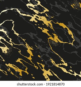 Luxuriöser schwarzer Marmor mit goldenem Glanz. Vektormarmor-Struktur für die Gestaltung von Bildschirmhintergründen, Decken, Bannern, Verpackungen, Websites und anderen Projekten.