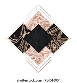 Luxury black marble stone texture, tile pattern with liquid gold. Trendy for textile, fabric, premium design, floor tile. 