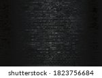 Luxury black metal gradient background with distressed brick wall texture. Vector illustration