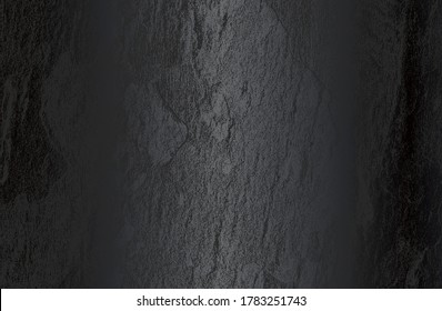 Luxury black metal gradient background with distressed cracked concrete texture. Vector illustration
