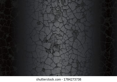 Luxury black metal gradient background with distressed metal plate texture. Vector illustration