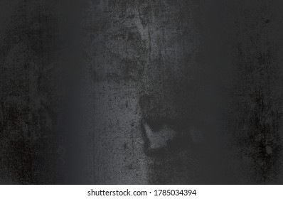 Luxury black metal gradient background with distressed metal plate texture. Vector illustration