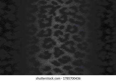 Luxury black metal gradient background with distressed wild animal fur, leopard texture. Vector illustration