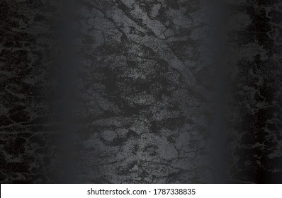 Fondo de gradiente de metal negro de lujo con textura de hormigón craqueado con angustia. Ilustración del vector