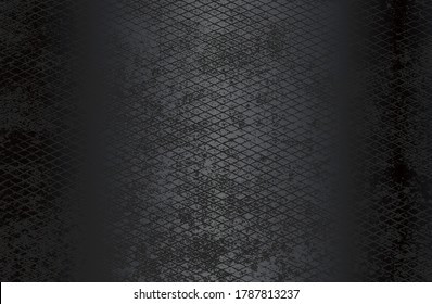 Luxury black metal gradient background with distressed metal plate texture. Vector illustration