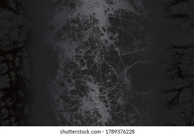Luxury black metal gradient background with distressed cracked concrete texture. Vector illustration