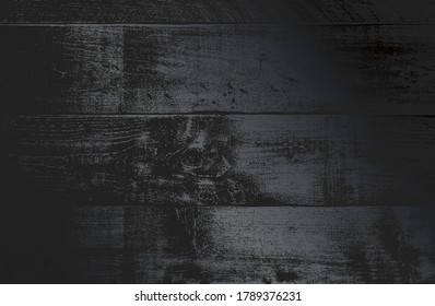 Luxury black metal gradient background with distressed wooden parquet texture. Vector illustration