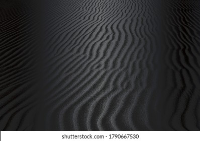 Luxury black metal gradient background with distressed waves on the sand in desert texture. Vector illustration