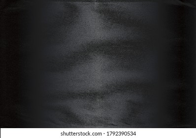 Luxury black metal gradient background with distressed fabric, textile texture. Vector illustration