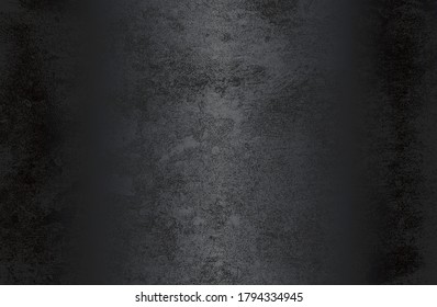Fondo de gradiente de metal negro de lujo con textura de hormigón craqueado con angustia. Ilustración del vector