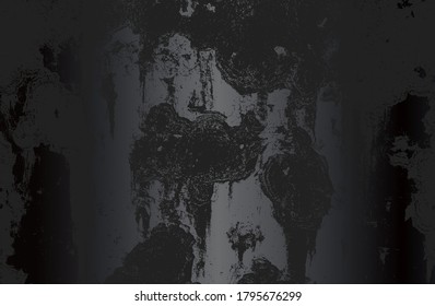 Luxury black metal gradient background with distressed metal plate texture. Vector illustration