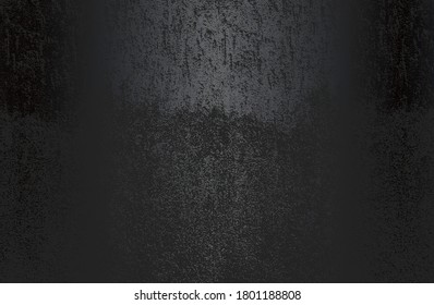 Luxuriöser schwarzer Farbverlauf-Hintergrund mit bedrückter Metallplatte-Textur. Vektorgrafik
